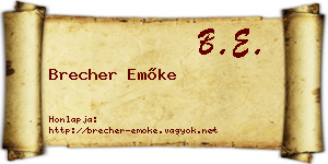 Brecher Emőke névjegykártya